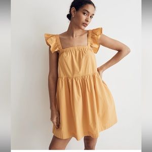NWT Madewell Flutter-Sleeve Square-Neck Mini Dress size XL